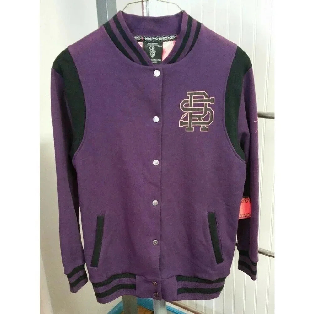 Ride Snowboards Varsity Crew Jacket Deep Plum